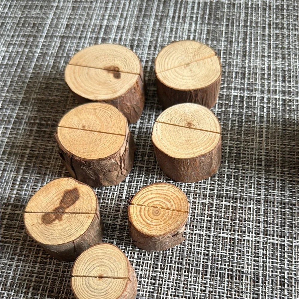 Kate Aspen Natural Wood Slice Place Card Holders